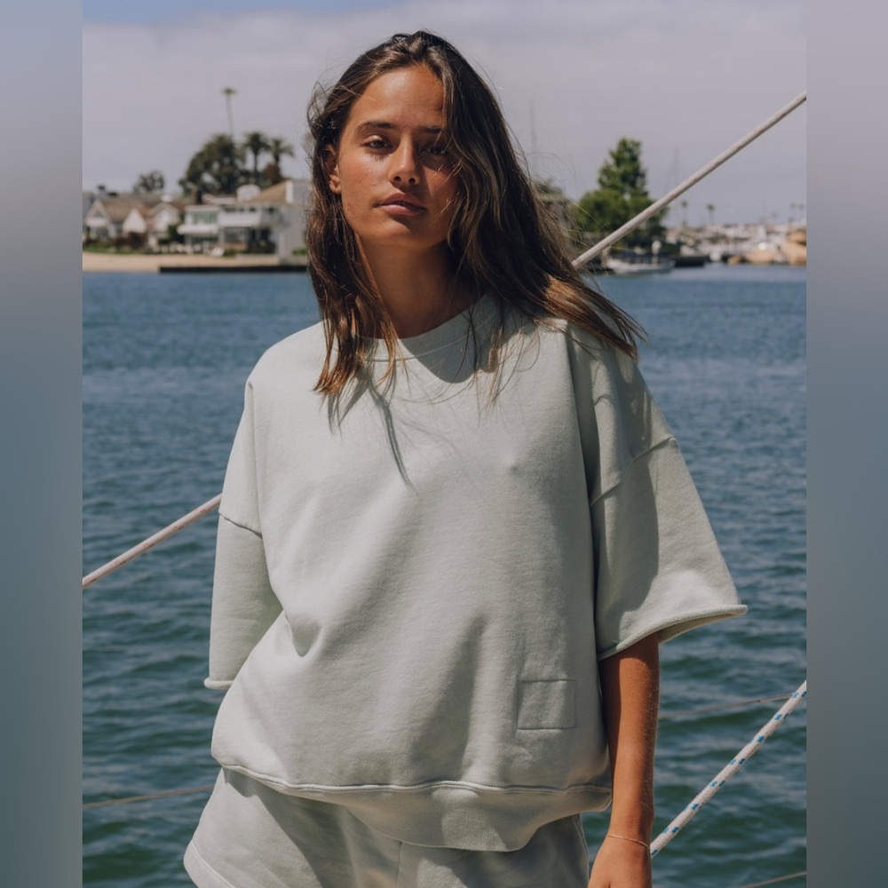 Harbor Cropped Sleeve Crew Top